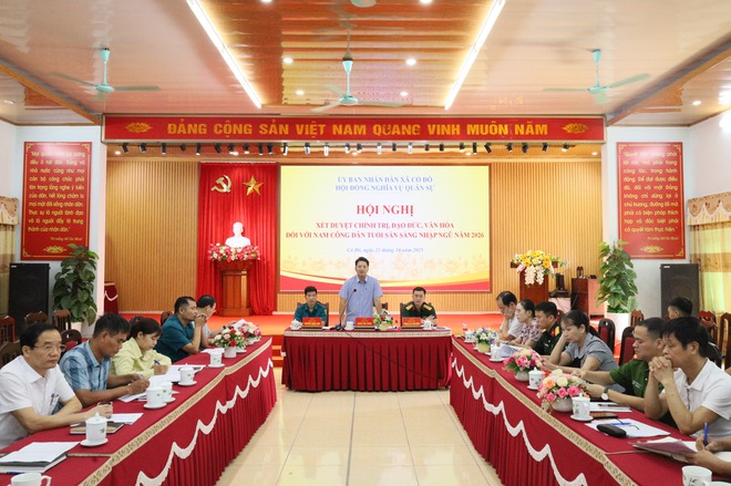 HỘI ĐỒNG NGHĨA VỤ QUÂN SỰ XÃ CỔ ĐÔ TỔ CHỨC HỘI NGHỊ XÉT DUYỆT TIÊU CHUẨN VĂN HÓA, CHÍNH TRỊ, ĐẠO ĐỨC CHO CÔNG DÂN NHẬP NGŨ NĂM 2026- Ảnh 1.