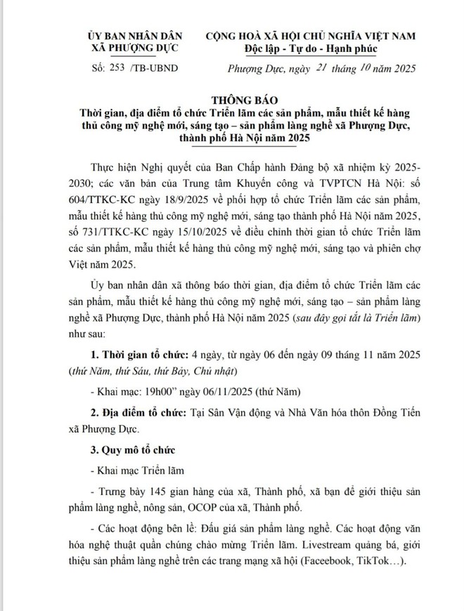 THÔNG BÁO THỜI GIAN, ĐỊA ĐIỂM TỔ CHỨC TRIỂN LÃM- Ảnh 1.