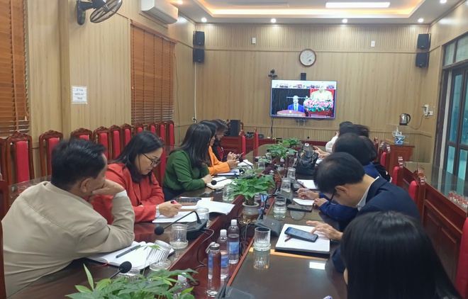 XÃ TRUNG GIÃ DỰ HỘI NGHỊ TRỰC TUYẾN TRIỂN KHAI NGHỊ QUYẾT 71-NQ/TW CỦA BỘ CHÍNH TRỊ- Ảnh 2.
