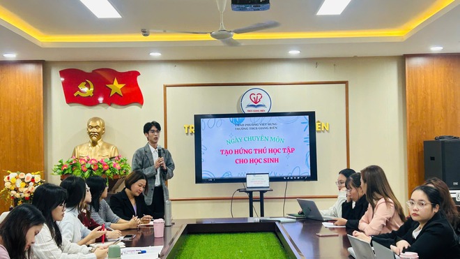 Trường THCS Giang Biên: Sinh hoạt chuyên môn - Tạo hứng thú học tập cho học sinh- Ảnh 6.