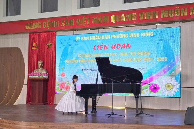 Phường Vĩnh Hưng tìm kiếm tài năng nhạc cụ học sinh phổ thông lần thứ I- Ảnh 1.