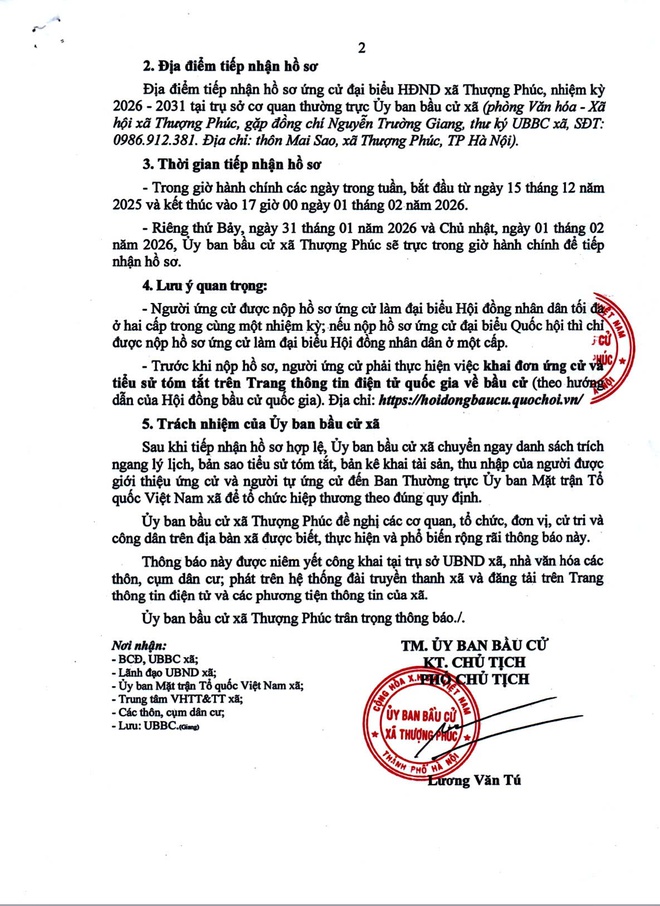 THÔNG BÁO: Về mẫu hồ sơ, địa điểm, thời gian tiếp nhận hồ sơ ứng cử đại biểu HĐND xã Thượng Phúc, nhiệm kỳ 2021 – 2026
- Ảnh 2.