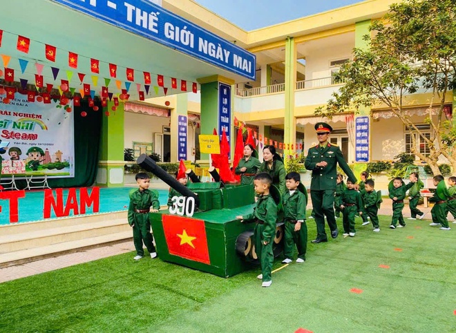 Trường Mầm non xã Yên Bài tổ chức hoạt động trải nghiệm với chủ đề “Chúng em là chiến sĩ”- Ảnh 3.