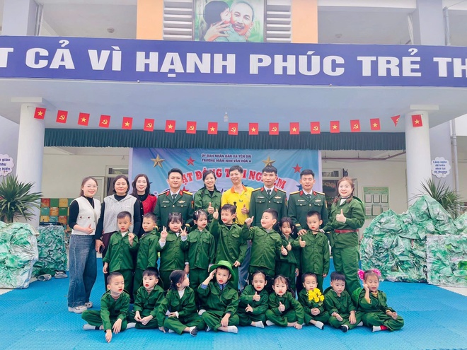 Trường Mầm non xã Yên Bài tổ chức hoạt động trải nghiệm với chủ đề “Chúng em là chiến sĩ”- Ảnh 2.