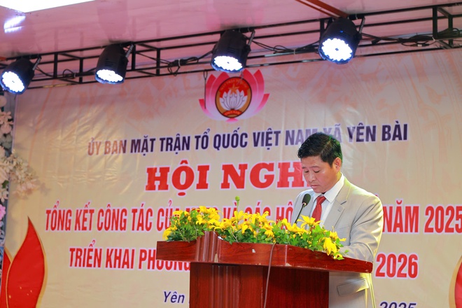 UB MTTQ xã Yên Bài tổng kết công tác mặt trận và các tổ chức chính trị xã hội năm 2025.- Ảnh 12.