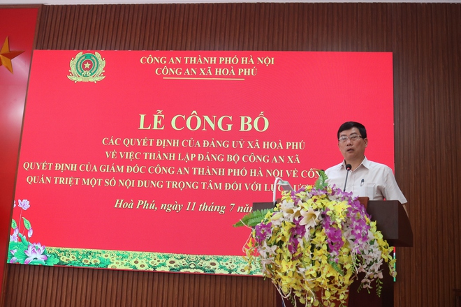 Công an xã Hòa Phú tổ chức Lễ công bố các Nghị quyết của Đảng ủy xã về việc thành lập Đảng bộ công an xã- Ảnh 12.