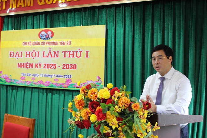 Đại hội Chi bộ Quân sự phường Yên Sở- Ảnh 1.