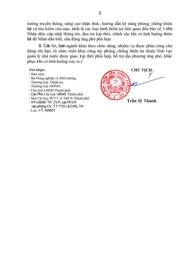 CÔNG ĐIỆN VỀ VIỆC CHỦ ĐỘNG, TẬP TRUNG ỨNG PHÓ BÃO SỐ 3 NĂM 2025 TRÊN ĐỊA BÀN THÀNH PHỐ- Ảnh 3.
