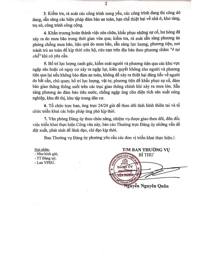 Phường Yên Nghĩa chủ động ứng phó với cơn bão số 3- Ảnh 2.
