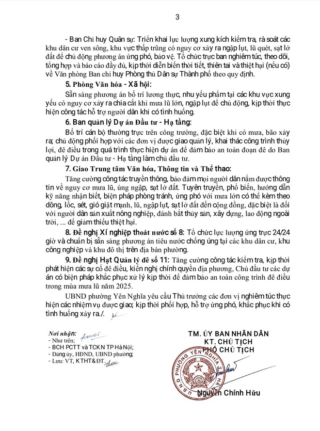 PHƯỜNG YÊN NGHĨA TĂNG CƯỜNG TRIỂN KHAI CÁC BIỆN PHÁP CHỦ ĐỘNG ỨNG PHÓ BÃO SỐ 3 NĂM 2025- Ảnh 3.