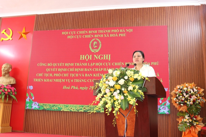 Ban chấp hành Hội Cựu Chiến Binh xã Hòa Phú tổ chức Hội nghị công bố quyết định thành lập Hội CCB xã- Ảnh 2.