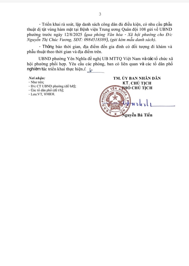 THÔNG BÁO TRIỂN KHAI CHƯƠNG TRÌNH PHẪU THUẬT MIỄN PHÍ DỊ TẬT VÙNG HÀM MẶT NĂM 2025
 Tại Bệnh viện Trung ương Quân đội 108- Ảnh 3.