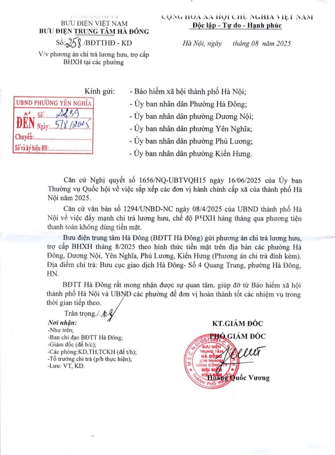 THÔNG BÁO PHƯƠNG ÁN CHI TRẢ LƯƠNG HƯU, TRỢ CẤP BHXH TẠI CÁC PHƯỜNG- Ảnh 1.