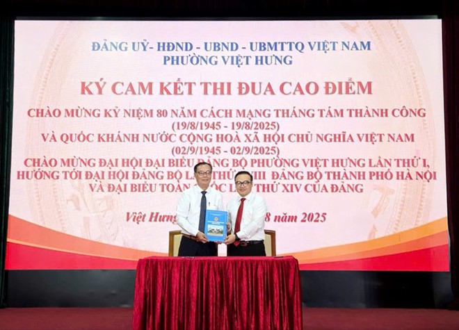 Phường Việt Hưng phát động thi đua cao điểm chào mừng kỷ niệm 80 năm Cách mạng Tháng Tám và Quốc khánh 2/9, chào mừng Đại hội Đại biểu Đảng bộ phường Việt Hưng lần thứ I- Ảnh 8.