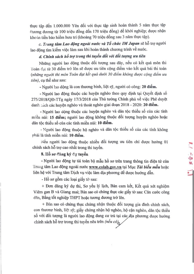 THÔNG BÁO KẾ HOẠCH TUYỂN CHỌN THỰC TẬP SINH ĐI THỰC TẬP KỸ THUẬT TẠI NHẬT BẢN- Ảnh 4.