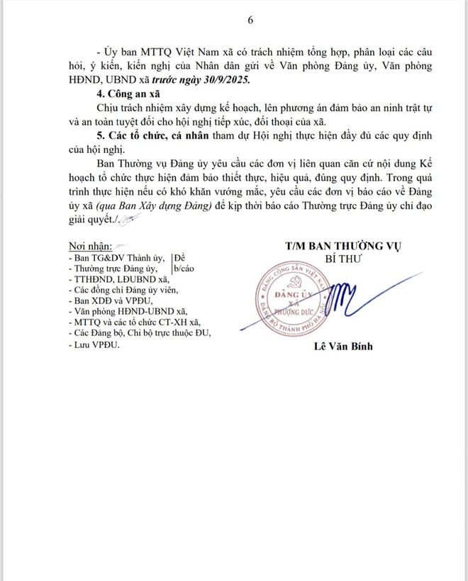 KẾ HOẠCH TỔ CHỨC HỘI NGHỊ TIẾP XÚC, ĐỐI THOẠI GIỮA NGƯỜI ĐỨNG ĐẦU CẤP ỦY, CHÍNH QUYỀN VỚI MẶT TRẬN TỔ QUỐC, CÁC ĐOÀN THỂ VÀ NHÂN DÂN TRÊN ĐỊA BÀN XÃ PHƯỢNG DỰC NĂM 2025- Ảnh 6.