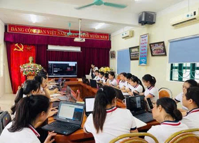 Xã Trung Giã - Hiệu quả từ phong trào Bình dân học vụ số trong các trường học- Ảnh 6.