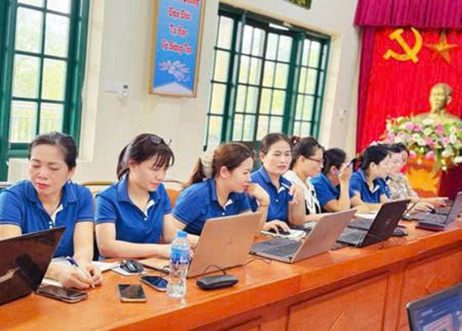 Xã Trung Giã - Hiệu quả từ phong trào Bình dân học vụ số trong các trường học- Ảnh 5.