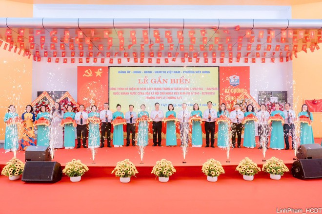 Gắn biển kỷ niệm 80 năm Quốc khánh 2/9 công trình trường THPT Lý Thường Kiệt- Ảnh 12.