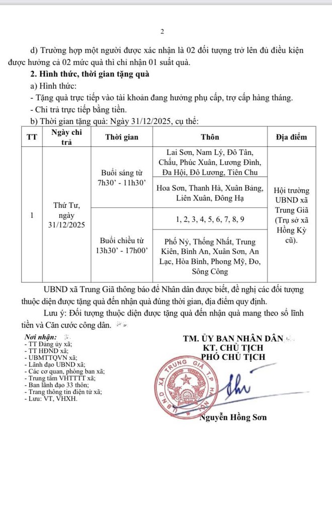 Thông báo về việc tặng quà của Đảng, Nhà nước nhân dịp chào mừng Đại hội đại biểu toàn quốc lần thứ XIV của Đảng và Tết Nguyên đán Bính Ngọ năm 2026- Ảnh 2.