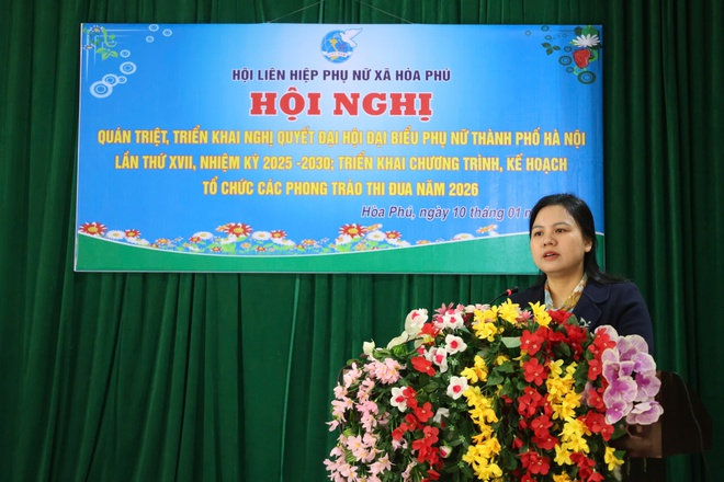 Hội LHPN xã Hoà Phú tổ chức hội nghị quán triệt nghị quyết, triển khai phong trào thi đua năm 2026 - Ảnh 1.