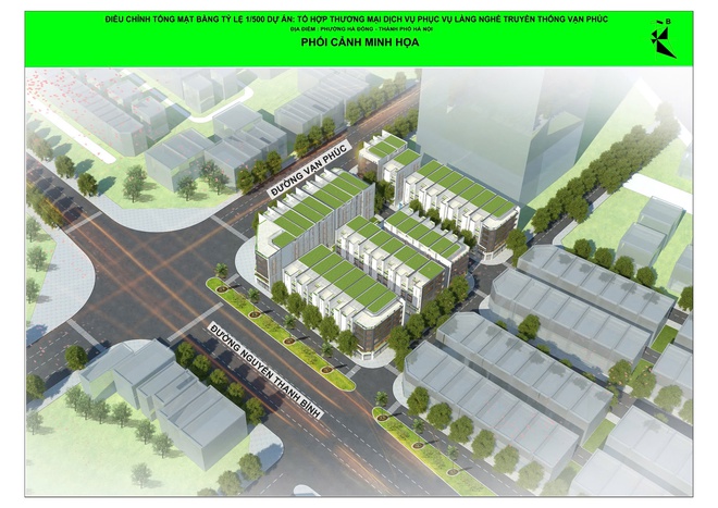 Niêm yết, công khai Đồ án điều chỉnh quy hoạch tổng mặt bằng, tỷ lệ 1/500, Dự án:
 Tổ hợp thương mại dịch vụ phục vụ làng nghề truyền thống Vạn Phúc, phường Hà Đông, Hà Nội- Ảnh 1.