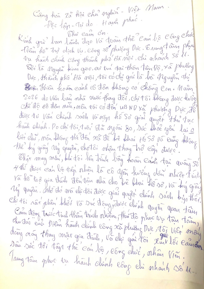 Lá thư cảm ơn ngày 27 Tết: Sự ghi nhận dành cho cán bộ Chi nhánh số 11- Ảnh 1.
