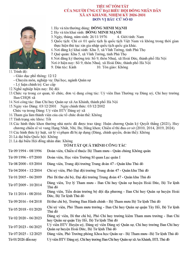 Danh sách người ứng cử Đại biểu Hội đồng Nhân dân xã An Khánh nhiệm kỳ 2026 - 2031 tại Đơn vị bầu cử số 3- Ảnh 5.