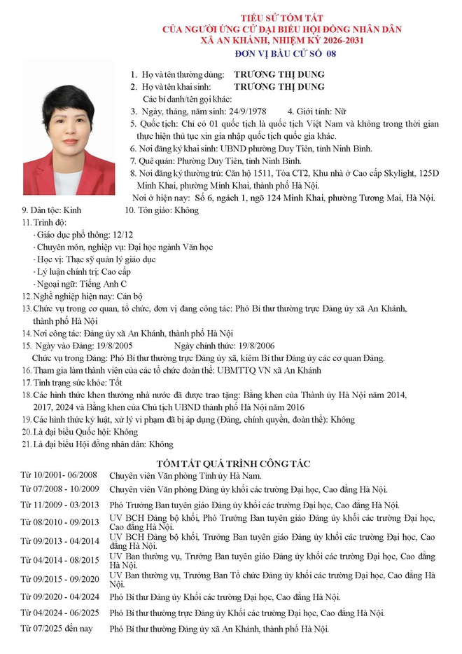 Danh sách người ứng cử Đại biểu Hội đồng Nhân dân xã An Khánh nhiệm kỳ 2026 - 2031 tại Đơn vị bầu cử số 8- Ảnh 2.