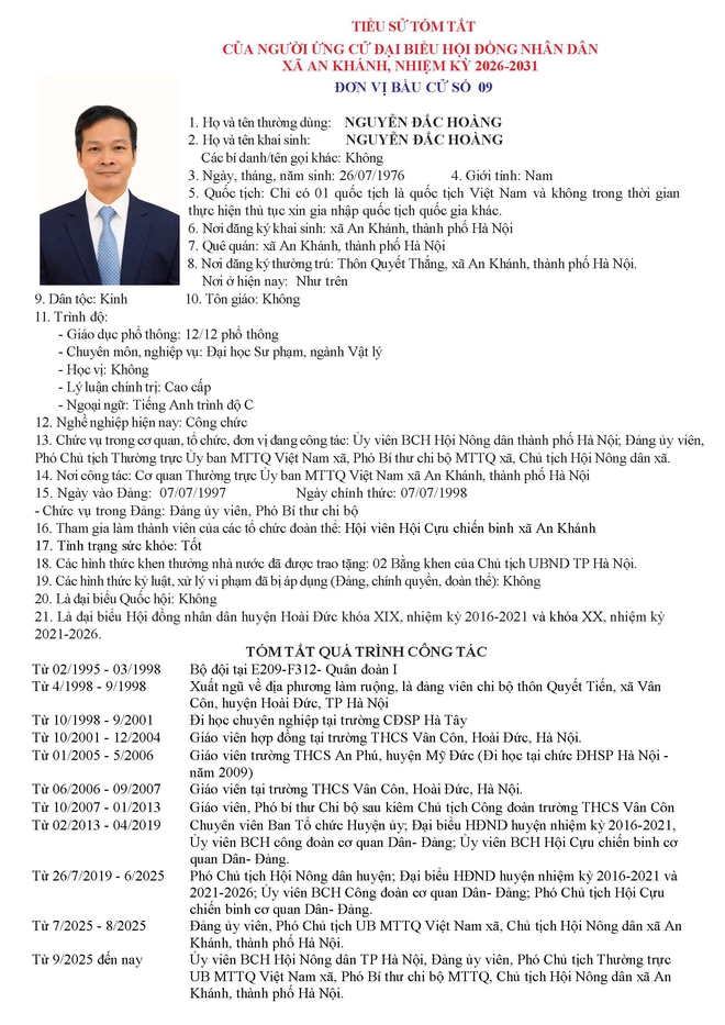 Danh sách người ứng cử Đại biểu Hội đồng Nhân dân xã An Khánh nhiệm kỳ 2026 - 2031 tại Đơn vị bầu cử số 9- Ảnh 4.