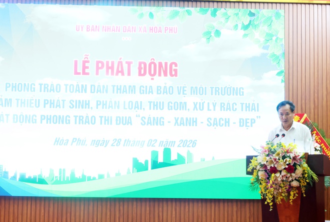 Hòa Phú: Lễ phát động phong trào toàn dân tham gia bảo vệ môi trường, thi đua xây dựng địa bàn “Sáng – Xanh – Sạch – Đẹp”- Ảnh 3.