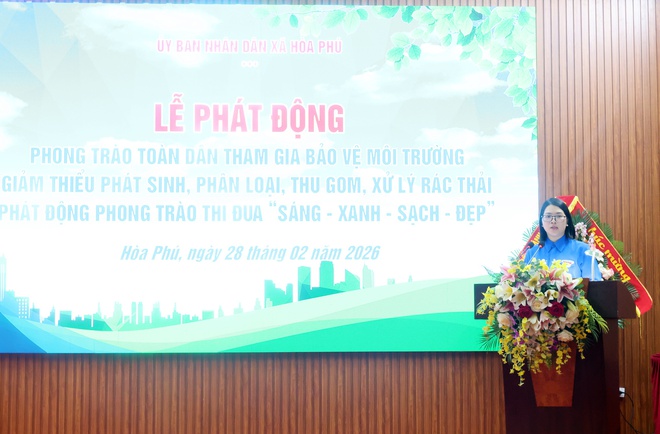 Hòa Phú: Lễ phát động phong trào toàn dân tham gia bảo vệ môi trường, thi đua xây dựng địa bàn “Sáng – Xanh – Sạch – Đẹp”- Ảnh 4.