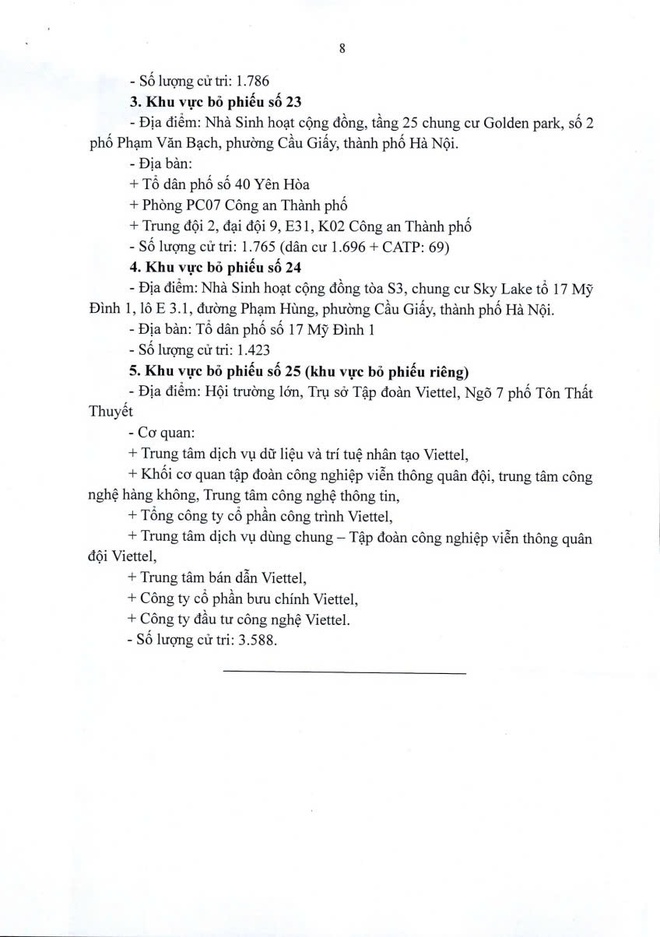 Phường Cầu Giấy: Thông tin về các khu vực bỏ phiếu, niêm yết danh sách cử tri và địa điểm niêm yết danh sách cử tri bầu cử đại biểu Quốc hội khóa XVI và đại biểu HĐND các cấp nhiệm kỳ 2026 - 2031- Ảnh 8.