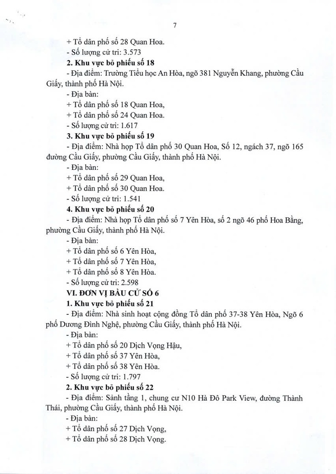 Phường Cầu Giấy: Thông tin về các khu vực bỏ phiếu, niêm yết danh sách cử tri và địa điểm niêm yết danh sách cử tri bầu cử đại biểu Quốc hội khóa XVI và đại biểu HĐND các cấp nhiệm kỳ 2026 - 2031- Ảnh 7.