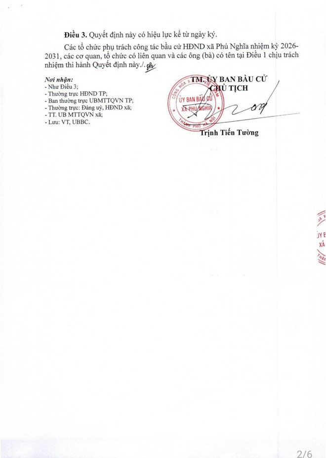 Phú Nghĩa công bố kết quả bầu cử và danh sách đại biểu HĐND xã khóa XXI, nhiệm kỳ 2026-2031- Ảnh 2.