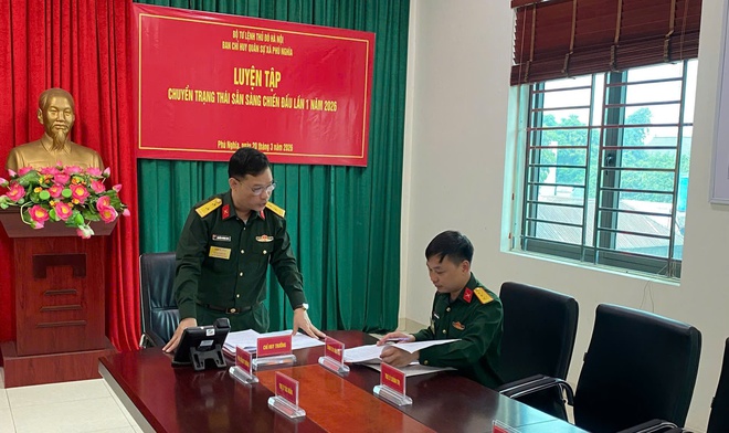 Ban chỉ huy quân sự xã Phú Nghĩa tổ chức luyện tập chuyển trạng thái sẵn sàng chiến đấu năm 2026- Ảnh 6.