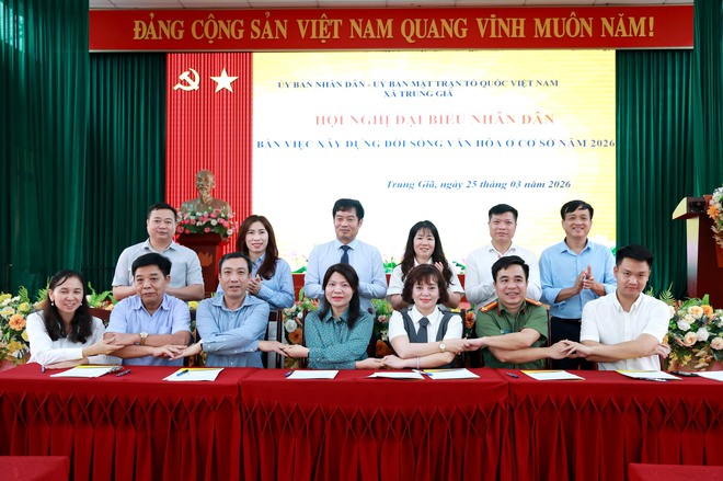 ỦY BAN NHÂN DÂN - ỦY BAN MTTQ VIỆT NAM XÃ TRUNG GIÃ TỔ CHỨC HỘI NGHỊ ĐẠI BIỂU NHÂN DÂN BÀN VIỆC XÂY DỰNG ĐỜI SỐNG VĂN HÓA Ở CƠ SỞ NĂM 2026- Ảnh 7.