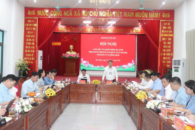 Đoàn kiểm tra số 08 của Thành uỷ Hà Nội làm việc với Đảng uỷ xã Bình Minh- Ảnh 4.
