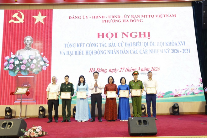 Phường Hà Đông tổng kết công tác tổ chức bầu cử đại biểu Quốc hội và HĐND các cấp- Ảnh 5.