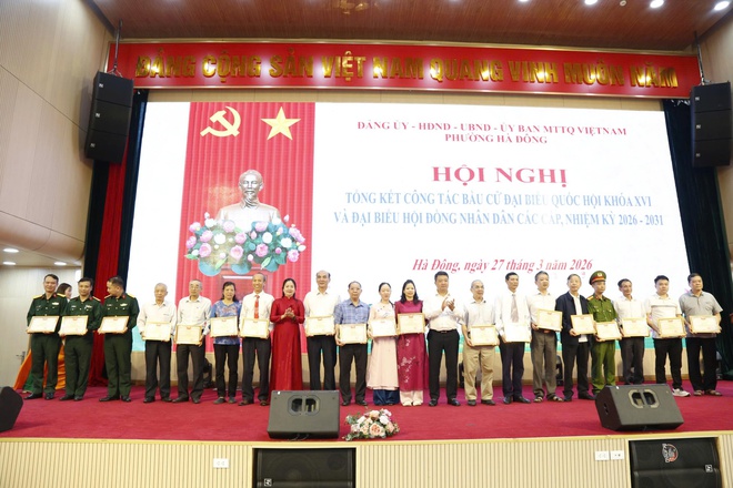 Phường Hà Đông tổng kết công tác tổ chức bầu cử đại biểu Quốc hội và HĐND các cấp- Ảnh 9.