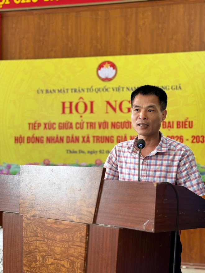 PHÓ CHỦ TỊCH UBND XÃ TRUNG GIÃ NGUYỄN THỊ THANH HUYỀN CÙNG CÁC ỨNG CỬ VIÊN HĐND XÃ TIẾP XÚC CỬ TRI TẠI THÔN ĐO – ĐƠN VỊ BẦU CỬ SỐ 06- Ảnh 4.