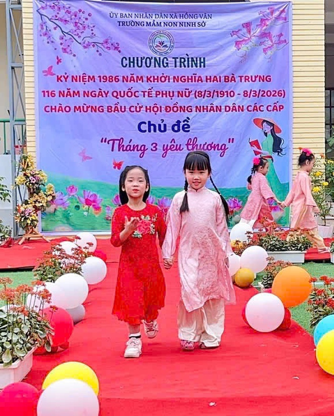 Trường mầm non Ninh Sở, xã Hồng Vân hưởng ứng “Tuần lễ Áo dài”- Ảnh 4.