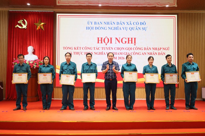 XÃ CỔ ĐÔ TỔ CHỨC HỘI NGHỊ TỔNG KẾT CÔNG TÁC TUYỂN QUÂN NĂM 2026- Ảnh 2.