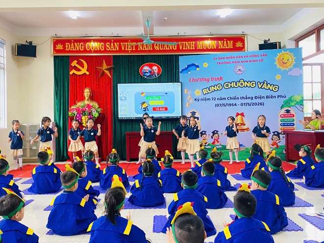 Hội thi “rung chuông vàng” ở trường mầm non Ninh Sở- Ảnh 1.