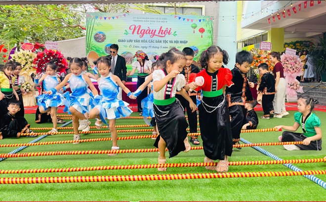 Tưng bừng “Ngày hội giao lưu văn hóa các dân tộc và hội nhập” tại Trường Mầm non Tân Hội B- Ảnh 3.