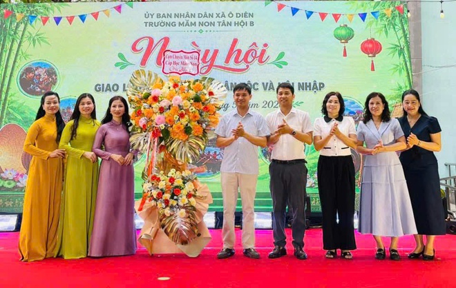 Tưng bừng “Ngày hội giao lưu văn hóa các dân tộc và hội nhập” tại Trường Mầm non Tân Hội B- Ảnh 13.