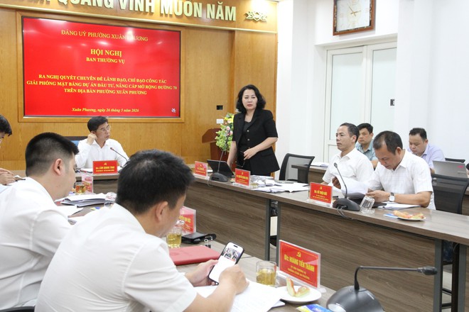 Đảng ủy phường Xuân Phương thống nhất ban hành Nghị quyết về lãnh đạo, chỉ đạo công tác giải phóng mặt bằng Dự án đường 70 - Ảnh 12.