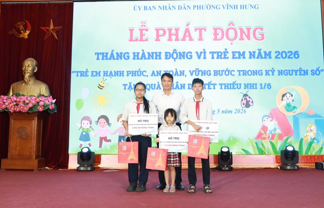PHƯỜNG VĨNH HƯNG TỔ CHỨC LỄ PHÁT ĐỘNG
THÁNG HÀNH ĐỘNG VÌ TRẺ EM VÀ KHAI MẠC HÈ NĂM 2026- Ảnh 7.