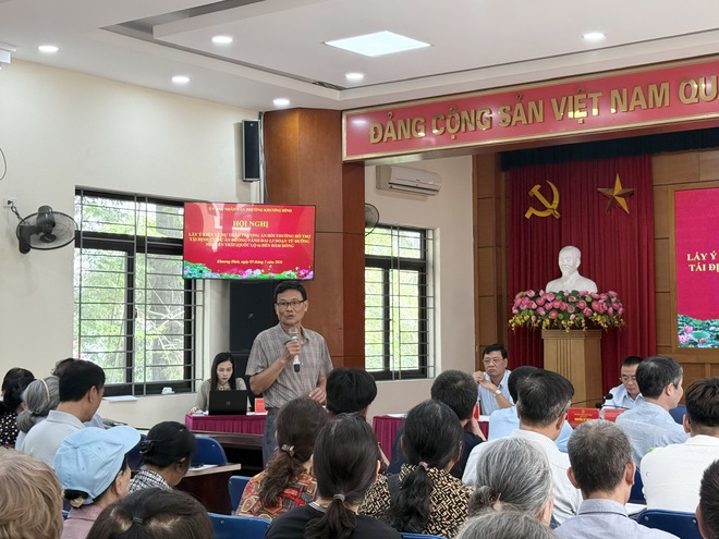 Phường Khương Đình tổ chức lấy ý kiến nhân dân về phương án bồi thường, hỗ trợ, tái định cư dự án đường vành đai 2,5- Ảnh 5.