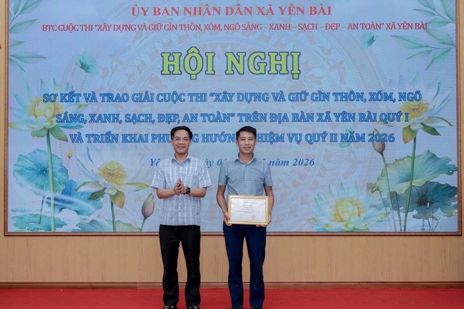 Xã Yên Bài tổ chức hội nghị Sơ kết và trao giải Cuộc thi "Xây dựng thôn, xóm, ngõ sáng - xanh - sạch - đẹp - an toàn" quý I năm 2026- Ảnh 3.